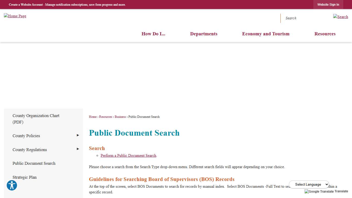 Public Document Search | Cochise County, AZ