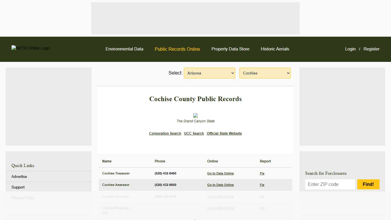 NETR Online • Cochise • Cochise Public Records, Search Cochise Records, Cochise Property Tax, Arizona Property Search, Arizona Assessor