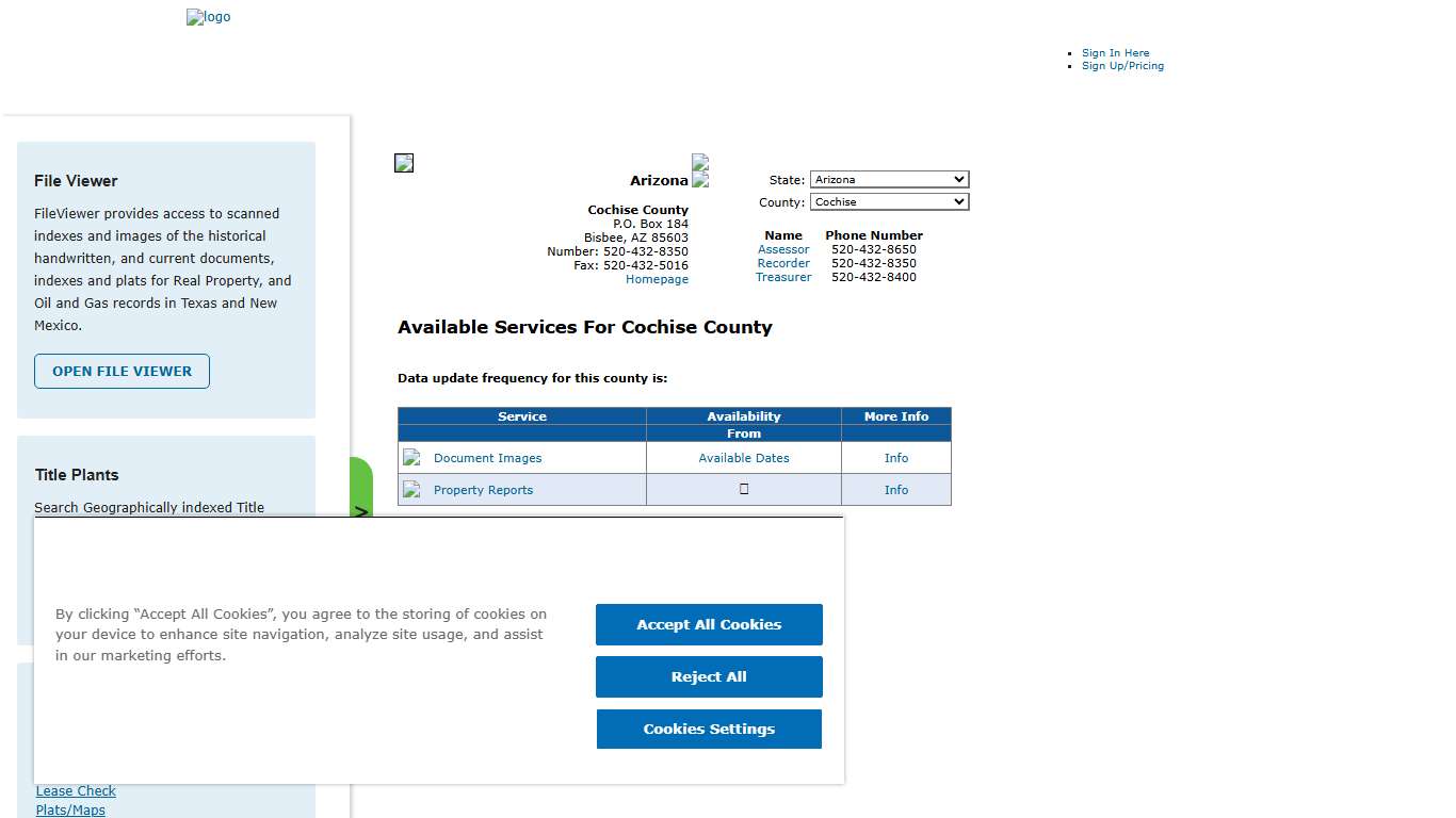 Search Cochise County Public Property Records Online | CourthouseDirect.com