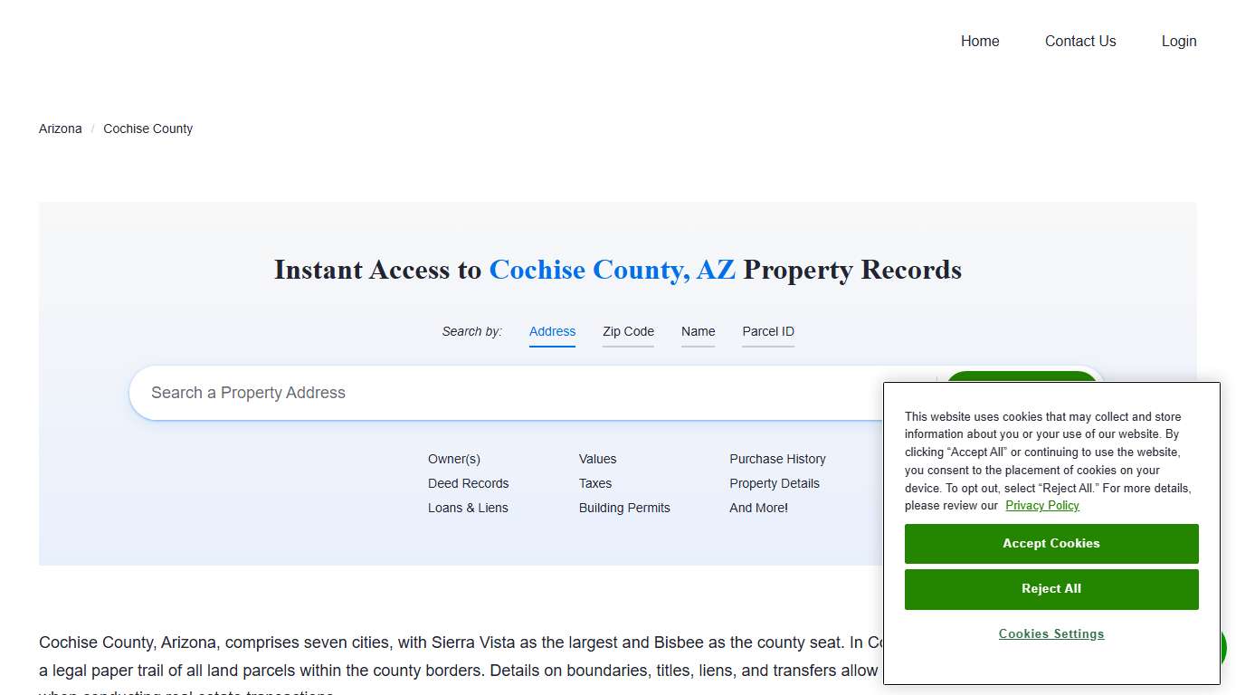 Cochise County Property Records | Owners, Deeds, Permits